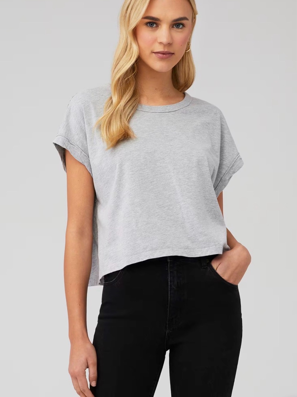 Free People You Rock Tee - Light Gray size S